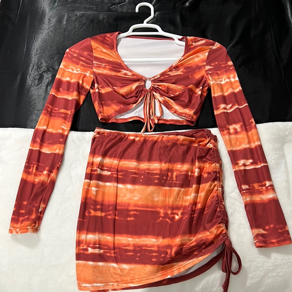 Red and Orange Tie Dye Set from Beginning Boutique